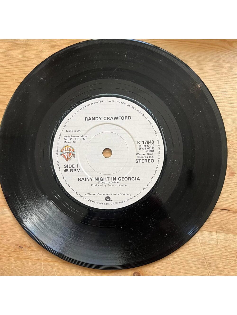 Randy Crawford - Rainy Night in Georgia/I got Myself a Happy Song 45rpm VG+ R19